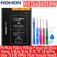 NOHON Phone Battery For Huawei P9 P10 P20 Lite P Smart Honor 8 9 Lite G9 9i 5C 6C Pro 7C 7A Enjoy 7S 8 8E V9 Play Nova Lite 3E