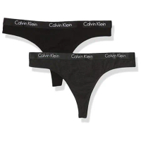 【Calvin Klein】2023女時尚棉質黑深灰色丁字褲混搭2件組【預購】