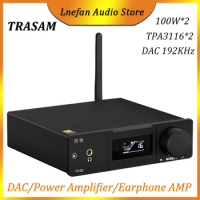 TRASAM 100W*2 Audio Amplifier TPA3116*2 HiFi 2.0 2.1 USB DAC 24Bit 192KHz Bluetooth 5.0 CSR3003 Earphone Amplifier Power AMP