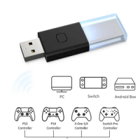 Wireless Game Controller Receiver for Nintendo Switch USB Receiver for PS4/5 Bluetooth-compatible 5.0 Adapter for Xbox One S/X