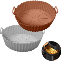 Air Fryer Silicone Basket Thicken Silicone Mold For Air Fryer Pot Oven Baking Tray Fried Chicken Pizza Air Fryer Accessories