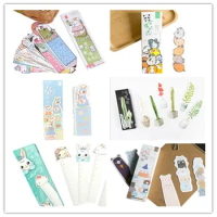 30pcs/lot Kawaii Cartoon Animal And Plant Paper Bookmarks For Books For Kids School Materials Students And Teacher Gift