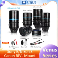 SIRUI Venus 35 50 75 100 150mm T2.9 1.6x Full Frame Anamorphic Cine Lens for Sony E FX6 A7M4 A7S3 Nikon Z Z9 Canon R R5C R8 L DJ