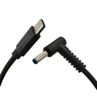 Type C to 4.5x3.0mm Plug Converter 65W USB C PD Fast Charging Cable L Shape 90 Degree for HP Laptop Charger DC 4.5*3.0mm 1.5m