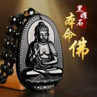 Manufacturer Supply Obsidian Guardian Deity Buddha Amulet Birth Buddha Eight Guardian Deities Pendan