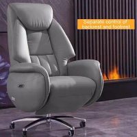 Kinnls Anaya Power Recliner Ergonomic Genuine Leather Home Office Chair with Adjustable Height High Back Chair for Christmas