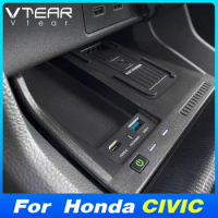 Car Wireless Charger For 11th Honda Civic FE Accessories Fast Phone Charging Plate Adapter Interior Modification 2022 2023