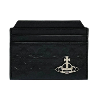 【Vivienne Westwood】Orborama系列 品牌LOGO 皮革卡夾(黑色)