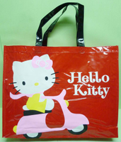【震撼精品百貨】Hello Kitty 凱蒂貓 亮面手提袋 摩托車  震撼日式精品百貨