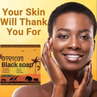 African Black Soap Deep Cleansing Exfoliator To Relieve Dry Rough Delicate Skin Body Cleansing Hand Soap Oil Control Rich Foam