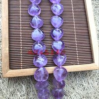 天然紫水晶薰衣草愛心半成品唯美清新首飾