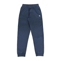 【Maison Kitsune】MAISON KITSUNE內裡布標黑字LOGO純棉束帶休閒運動長褲(女款/墨藍)