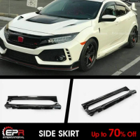For 2017+ Honda Civic FK8 Type R VRS2-Style FRP Unpainted Side Skirt Addon Trim Exterior Accessories kits