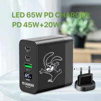 Eonline 65W GaN USB Charger Digital Display Type C PD Charger For iPhone 14 3.0 Quick Charge For Xiaomi Samsung Phone Chargers