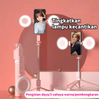 Tr 165Cm Tongsis Tripod Lampu Led Gimbal Stabilizer Bluetooth Selfie Stick Remote With Led 360° Rota