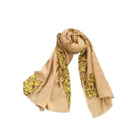 Syal Leher Scarf Leher Pasmina Panjang Patchwork Shawl Pashmina GESYAL krem batik