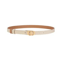 Christian Dior 30 Montaigne Reversible Smooth Calfskin Leather Belt 20mm Light Ivory Lghw 75 White