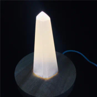 11cm natural selenite tower gemstone healing energy meditation tower Crystal lamp Family adornment gem attribute Drop shipping