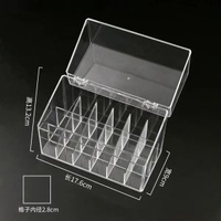 口紅收納盒防塵桌面裝化妝品指甲油帶蓋透明亞克力唇釉口紅置物架 帶蓋18格 儲物盒 整理盒 置物盒 收納架 儲物架 展示架 檯面架