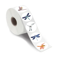 【Paper Play】創意多用途標籤貼紙-繽紛彩色蜻蜓 標籤貼 獎勵貼 封口貼 200枚入(標籤貼紙 標籤貼 獎勵貼)