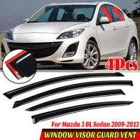 New 4x Car Side Window Visor Deflector Weathershields Sun Rain Guards Vent For Mazda 3 BL Sedan 2009-2013 Window Wind Deflector