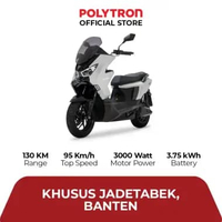 Polytron Fox 350 - Battery as Service - Electric Sepeda Motor Listrik - OTR Jadetabek - Banten White