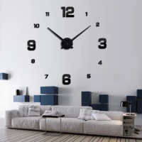 3d wall clock new home decor large roman mirror fashion diy modern Quartz clocks living room watch Wall Sticker