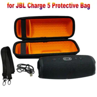 Shockproof Wireless Speaker Storage Box Adjustable Strap Accessories Organizer Protective Cover EVA Portable for JBL Charge 5