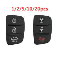 1/2/5/10/20pcs 3 Button Remote Key Case Rubber Pad For Hyundai i30 i35 iX20 Solaris Verna for Kia RIO K2 K5 Sportage Folding Key