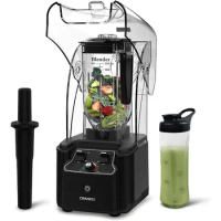 Quiet Commercial Blender with Soundproof Shield, 2200 Watt Professional Blenders for Kitchen