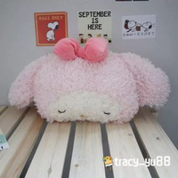 可愛卡通小兔毛絨圈圈絨車載頭枕座椅護頸靠枕少女汽車內飾用品