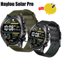 3in1 Wristband for HAYLOU Solar Pro Strap Smartwatch Band Nylon Canva Belt Screen Protector