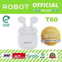 ROBOT T60 Tws Earphone Airbuds Bluetooth 5.3 WHITE