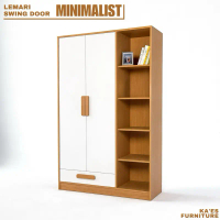 KA'ES FURNITURE - SRT - lemari swing door rak terbuka - lemari baju minimalist - lemari baju murah -