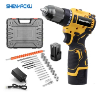 SHENHAOXU 18V Cordless Electric Drill Electric Screwdriver Impact Drill Brushless motor 2000mAh Rechargeable Lithium Power Tools