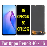 Original AMOLED For OPPO Reno8 4G CPH2457 LCD Display Touch Screen Digitizer Assembly For OPPO Reno 8 5G CPH2359 LCD