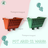 pot tanaman merambat plastik gantung tempel argo merah bata 22cm