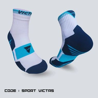 Kaos Kaki Tenis Meja/ Kaos Kaki Pingpong 3/4 Panjang Tebal Victas Blue