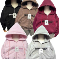 ÁO KHOÁC NỈ XUẤT KHẨU DÀY DẶN IN CHỮ “THINK BOUT / I DON’T CARE”, MẪU MỚI CỰC CHẤT, NÓN 2 LỚP LÓT VẢ