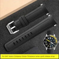 Rubber Watch Strap for IWC Aquatimer Marine Timepiece Iw356802/376705 Quick Release Waterproof Sweat-Proof Watch Band 22mm