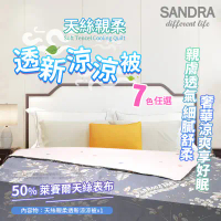 【Sandra仙朵拉】台灣製 天絲親柔透新涼涼被 7款任選(150x195cm/涼被/空調被)-池邊綻放