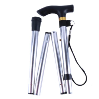 Walking Stick Telescopic Baton Hiking Trekking Poles Aluminum Alloy Metal Folding Cane Crutches Pole For Elderly People