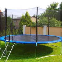 5-16ft Outdoor Trampoline with Protective Net For Kids Child Anti-fall Polyethylene Trampoline Jump Pad Safety Protection Guard