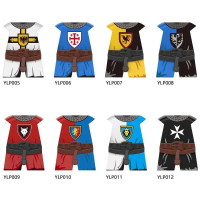 YLP005-012 Minifigures Castle Knight Black Eagle Crow Teuton Knights MOC Medieval Hospital Red Lion 