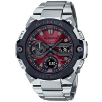 【CASIO 卡西歐】G-SHOCK 碳纖維防護太陽能藍牙手錶(GST-B400AD-1A4)