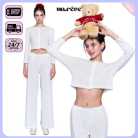 UNRÊVE DOVES Comfy Long Sleeve Button Cardigan Lounge Pants Áo Khoác Có Khuy Set Mặc Nhà