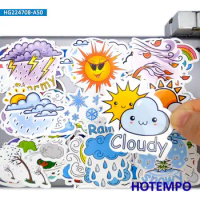 20/30/50Pieces Weather Style Cloudy Stormy Sunny Cute Cartoon Stickers for Phone Scrapbook Luggage Bike Car Laptop Sticker Toys