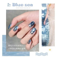 克萊因藍美甲ins進口藍色大海爆閃韓國人魚姬亮片閃粉貼片裝飾品