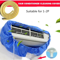 Air Conditioner Cover Washing Wall Mounted Air Conditioning Cleaning Protective Dust Cover Cleaner Bags with 1m Hose