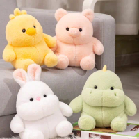 Huggable Fat Angel Stuffed Plush Toys for Kids Small Dinosaur Pink Pig Chick Bunny Doll
